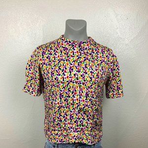 Pierre Cardin Colorful Confetti 90s Womens Shirt